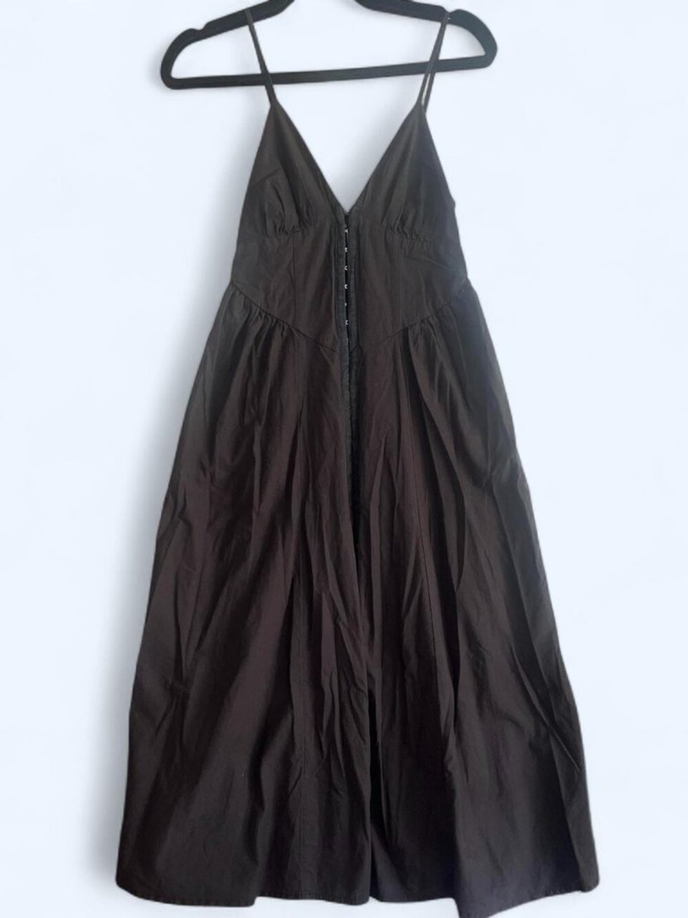 Urban outfitters Black/ gunmetal grey corset maxi dress with adjustable straps a